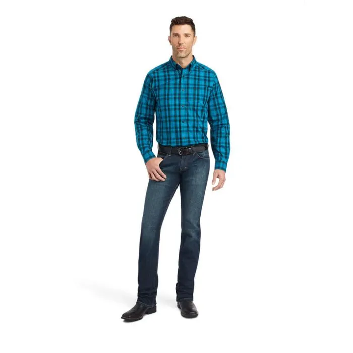 Button Down Shirts Men Ariat Pro Series Kingston Fitted Shirt Ocean Depths Button Down Shirts Men Ariat Pro Series Kingston Fitted Shirt Ocean Depths