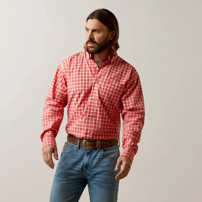 Button Down Shirts Men Ariat Pro Series Oberon Classic Fit Shirt Poppy Red