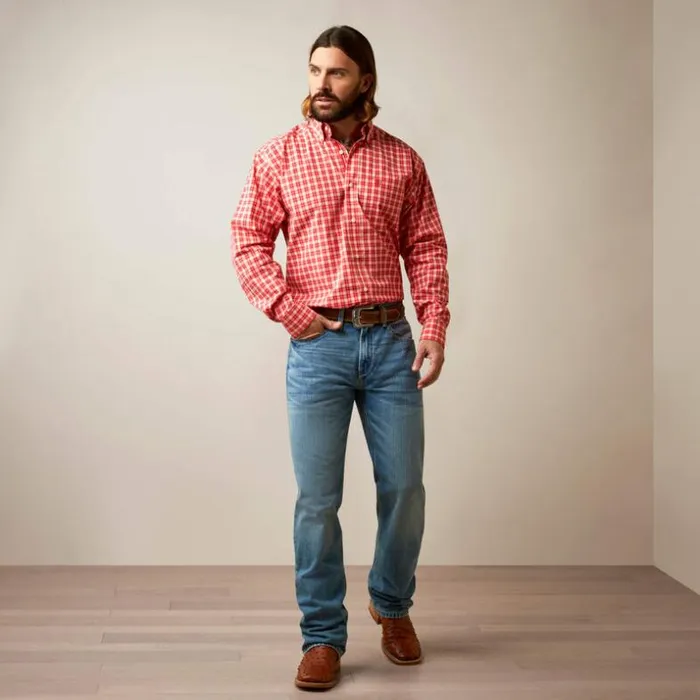 Button Down Shirts Men Ariat Pro Series Oberon Classic Fit Shirt Poppy Red Button Down Shirts Men Ariat Pro Series Oberon Classic Fit Shirt Poppy Red