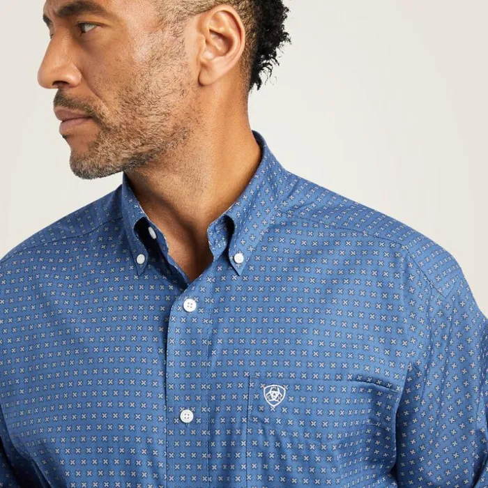 Button Down Shirts Men Ariat Wrinkle Free Eaden Classic Fit Shirt True Navy