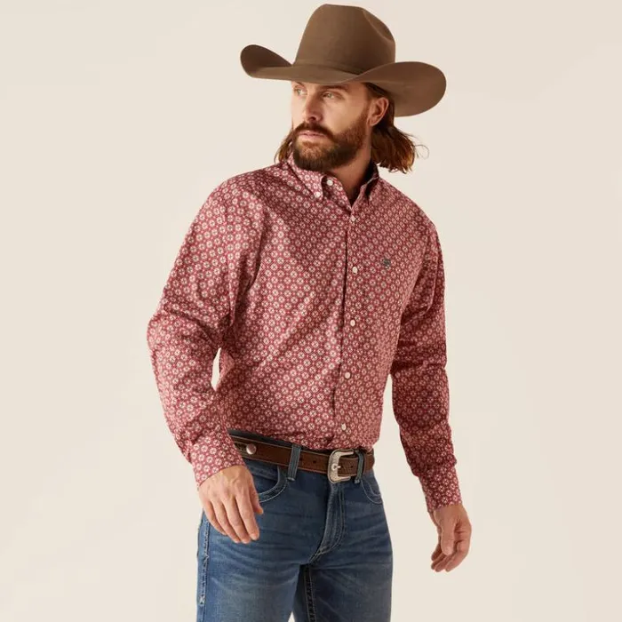Button Down Shirts Men Ariat Wrinkle Free Gideon Classic Fit Shirt Gardenia