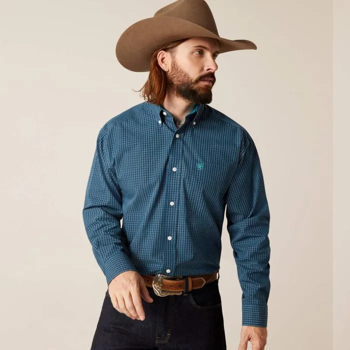 Button Down Shirts Men Ariat Wrinkle Free Greyson Classic Fit Shirt Indochine Blue Button Down Shirts Men Ariat Wrinkle Free Greyson Classic Fit Shirt Indochine Blue
