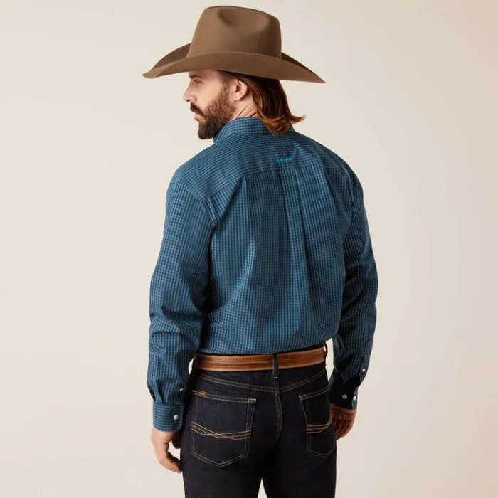 Button Down Shirts Men Ariat Wrinkle Free Greyson Classic Fit Shirt Indochine Blue
