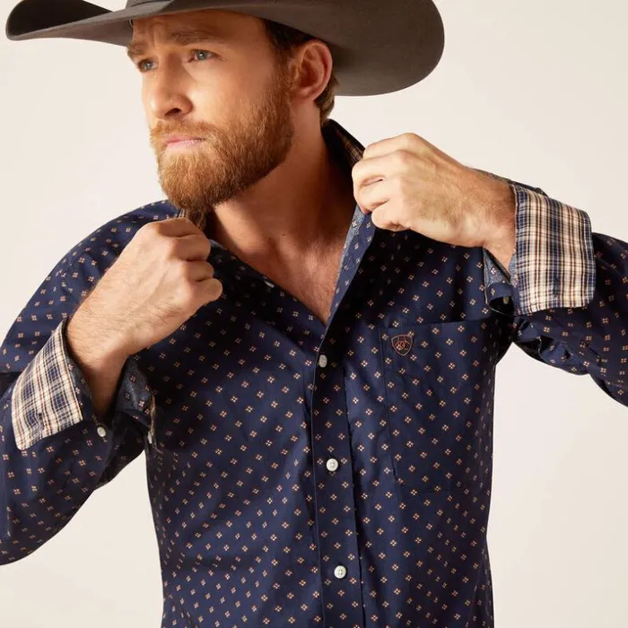 Button Down Shirts Men Ariat Wrinkle Free Kaiser Classic Fit Shirt Darkest Indigo Button Down Shirts Men Ariat Wrinkle Free Kaiser Classic Fit Shirt Darkest Indigo