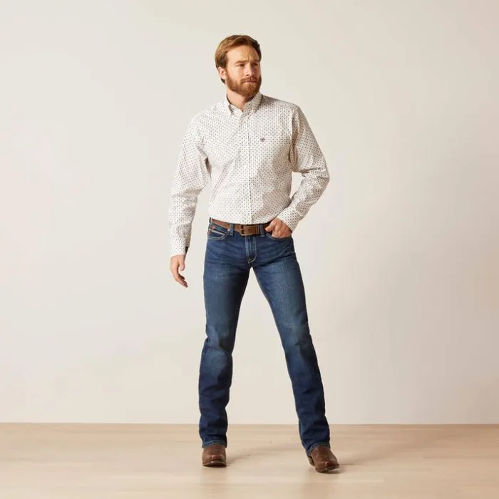 Button Down Shirts Men Ariat Wrinkle Free Kashton Fitted Shirt White Sand Button Down Shirts Men Ariat Wrinkle Free Kashton Fitted Shirt White Sand