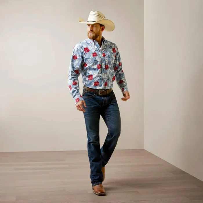 Button Down Shirts Men Ariat Wrinkle Resist Red White And Blue Pareau Western Aloha Stretch Classic Fit Shirt Chambray Blue Button Down Shirts Men Ariat Wrinkle Resist Red White And Blue Pareau Western Aloha Stretch Classic Fit Shirt Chambray Blue