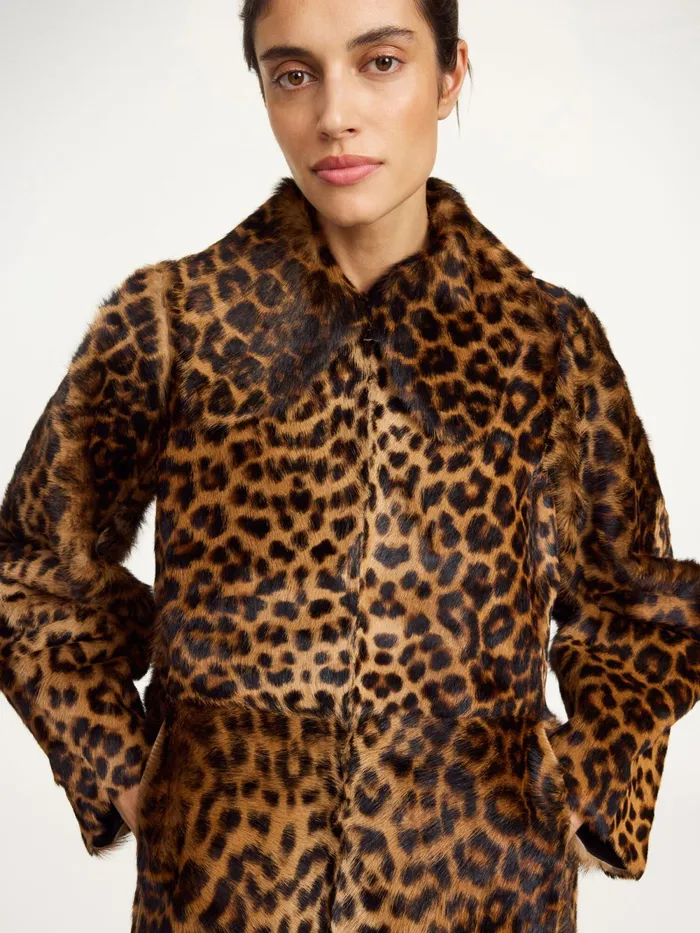 By Malene Birger Coats and Jackets Women Rafaia Lamb Leather Coat Leopard