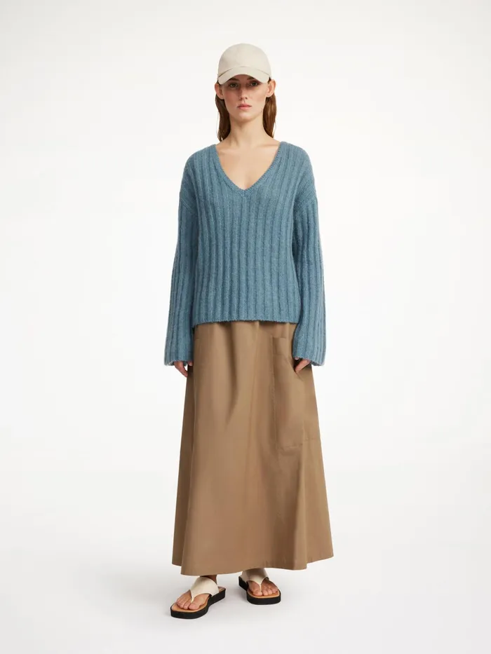 By Malene Birger Knitwear Women Cimone Ribbed Sweater Cool Water