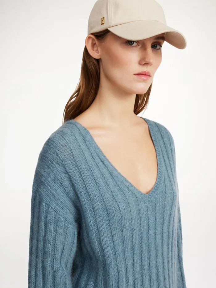 By Malene Birger Knitwear Women Cimone Ribbed Sweater Cool Water