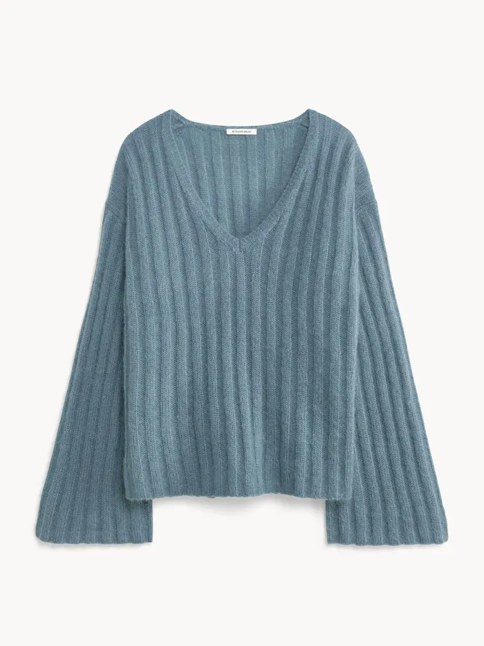 By Malene Birger Knitwear Women Cimone Ribbed Sweater Cool Water