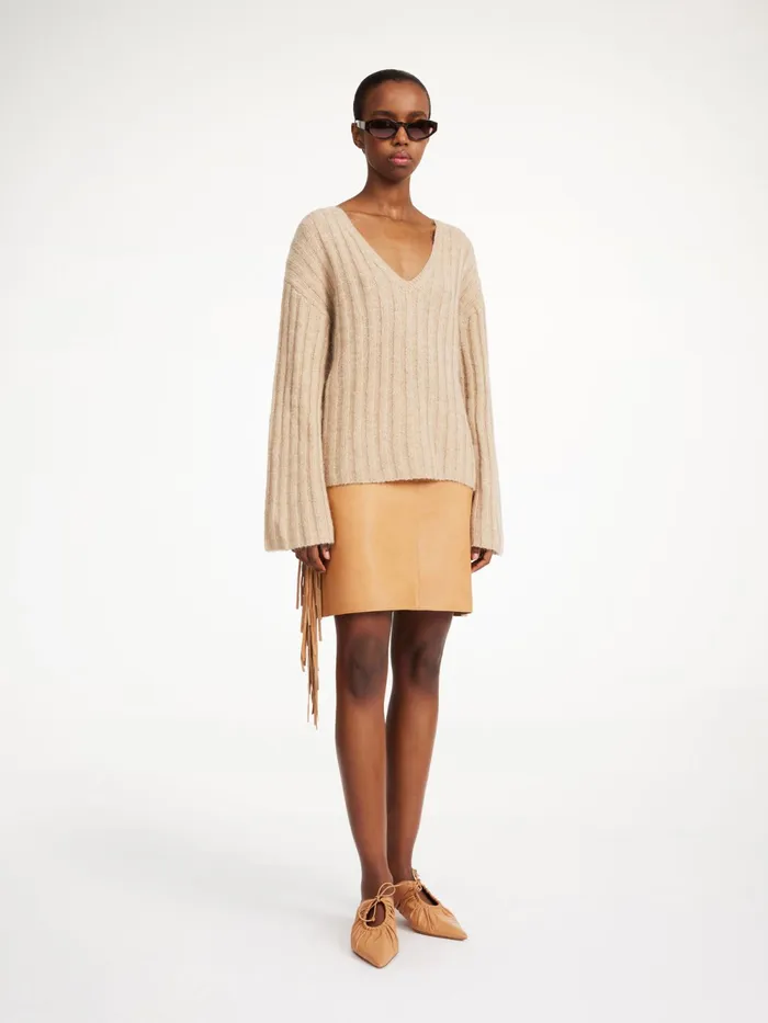 By Malene Birger Knitwear Women Cimone Ribbed Sweater Twill Beige