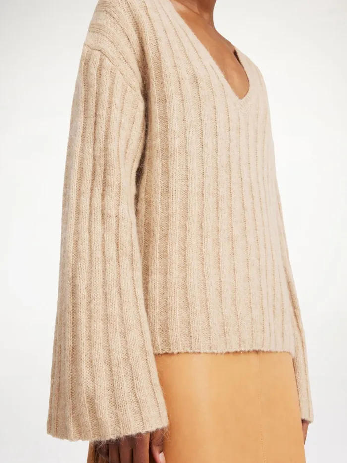 By Malene Birger Knitwear Women Cimone Ribbed Sweater Twill Beige
