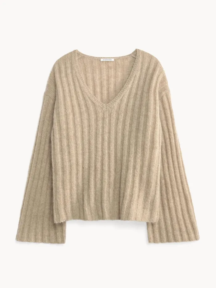 By Malene Birger Knitwear Women Cimone Ribbed Sweater Twill Beige