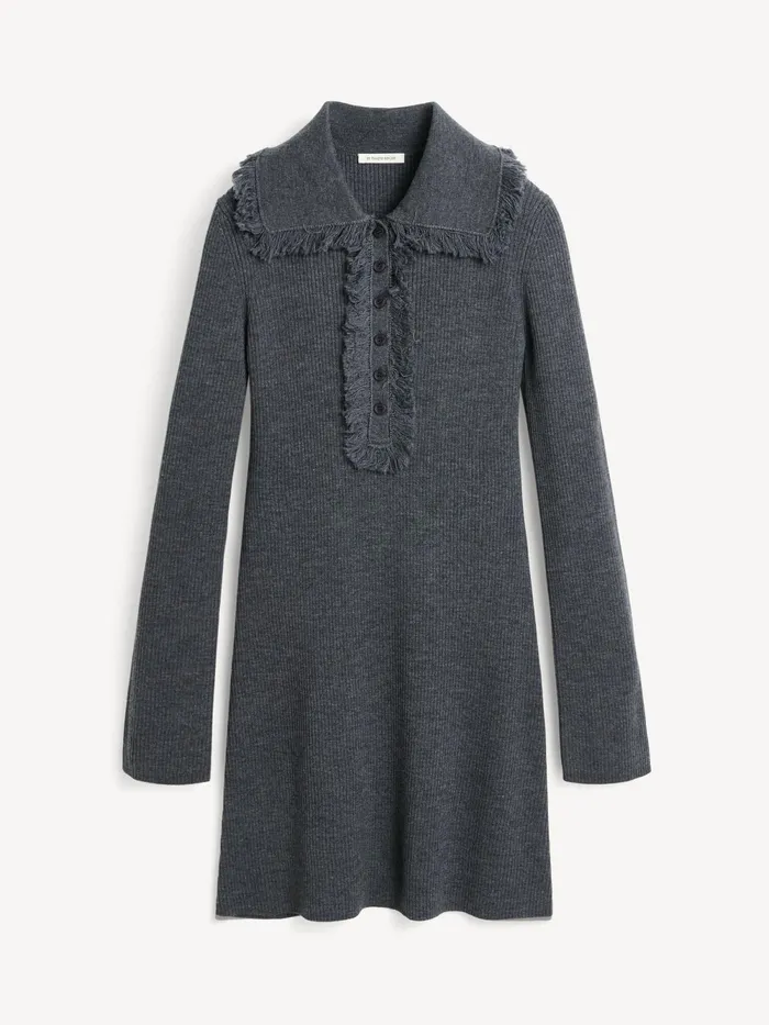 By Malene Birger Knitwear Women Tonai Merino Wool Dress Jet Grey