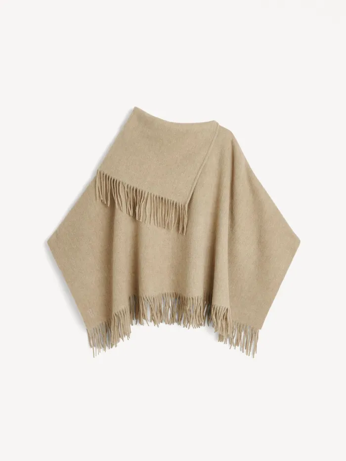 By Malene Birger Scarves Women Turtma Wool Poncho Grey Brown Melange