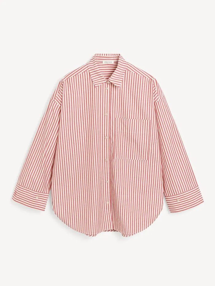 By Malene Birger Shirts Women Derris Organic Cotton Shirt Red White Stripes