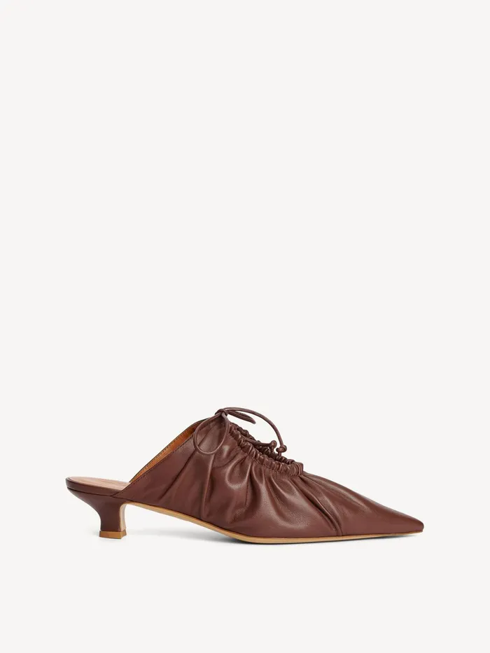 By Malene Birger Shoes Women Masey Leather Mules Dark Mahogany
