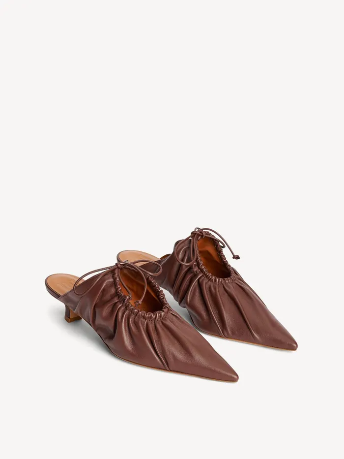 By Malene Birger Shoes Women Masey Leather Mules Dark Mahogany