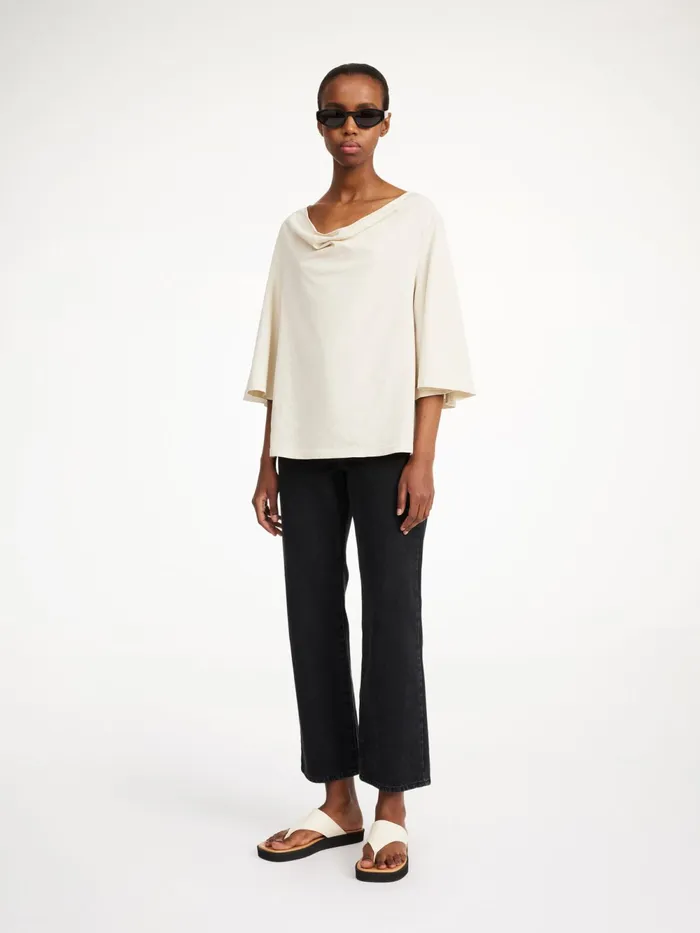 By Malene Birger Tops and Blouses Women Bryar Organic Cotton TShirt Oyster Gray