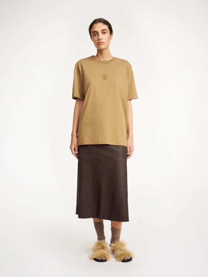 By Malene Birger Tops and Blouses Women Fayeh Organic Cotton TShirt Light Brown By Malene Birger Tops and Blouses Women Fayeh Organic Cotton TShirt Light Brown