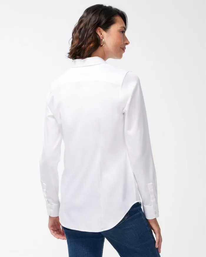Chico039s Blouses and Shirts NoIron Fitted Stretch Shirt Optic White 8211 Clothing Chico039s Blouses and Shirts NoIron Fitted Stretch Shirt Optic White 8211 Clothing