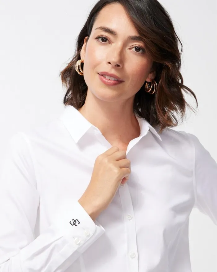Chico039s Blouses and Shirts NoIron Fitted Stretch Shirt Optic White 8211 Clothing Chico039s Blouses and Shirts NoIron Fitted Stretch Shirt Optic White 8211 Clothing