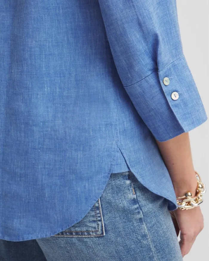Chico039s Blouses and Shirts No Iron Linen 34 Sleeve Shirt Indigo 8211 Clothing Chico039s Blouses and Shirts No Iron Linen 34 Sleeve Shirt Indigo 8211 Clothing