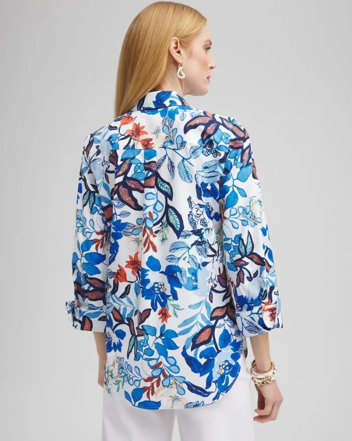 Chico039s Blouses and Shirts No Iron Stretch Cool Floral Shirt Intense Azure 8211 Clothing Chico039s Blouses and Shirts No Iron Stretch Cool Floral Shirt Intense Azure 8211 Clothing