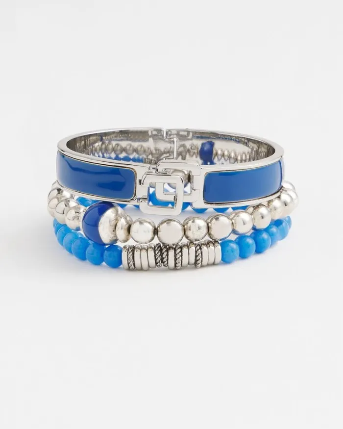 Chico039s Bracelets Blue Chico039s Click Bangle Intense Azure 8211 Shoes and Accessories
