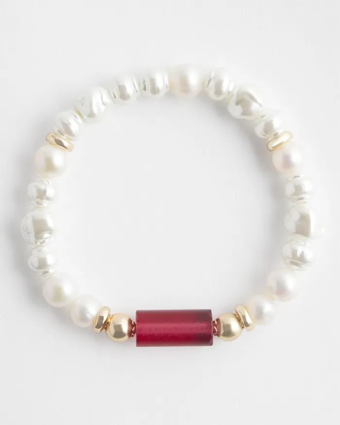 Chico039s Bracelets Fresh Water Pearl Stretch Bracelet Pink Bromeliad 8211 Shoes and Accessories Chico039s Bracelets Fresh Water Pearl Stretch Bracelet Pink Bromeliad 8211 Shoes and Accessories