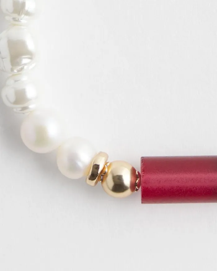 Chico039s Bracelets Fresh Water Pearl Stretch Bracelet Pink Bromeliad 8211 Shoes and Accessories