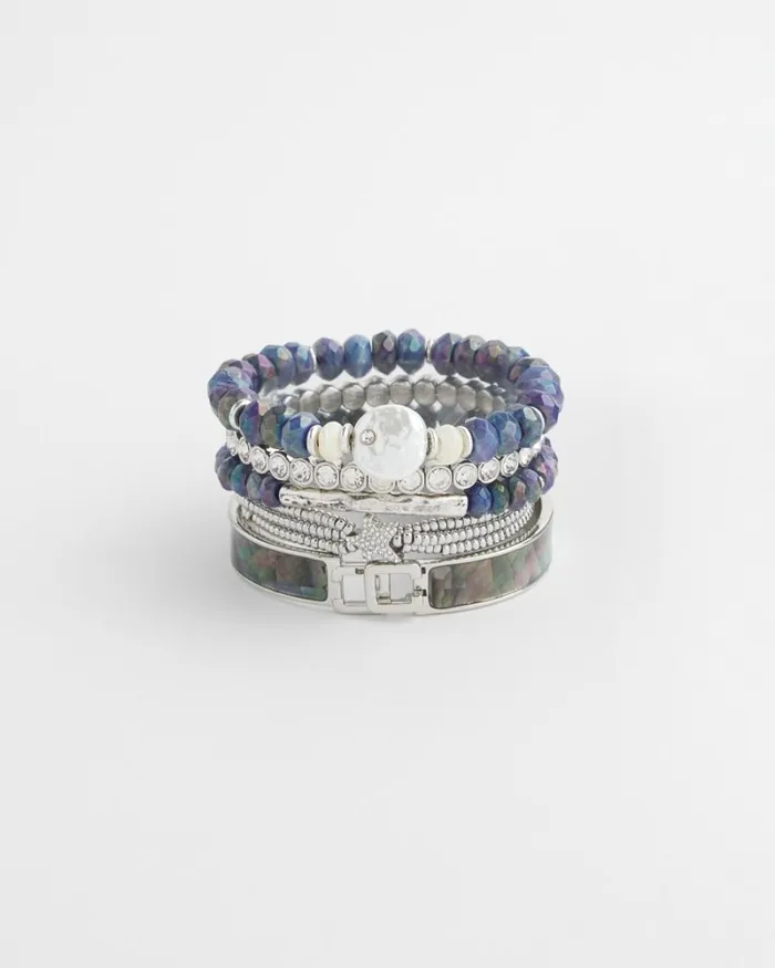 Chico039s Bracelets Micro Pavu00E9 Star Stretch Bracelet Silver 8211 Shoes and Accessories Chico039s Bracelets Micro Pavu00E9 Star Stretch Bracelet Silver 8211 Shoes and Accessories