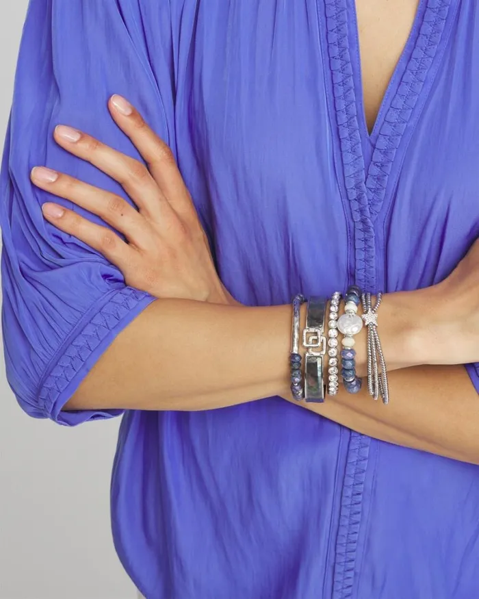 Chico039s Bracelets Micro Pavu00E9 Star Stretch Bracelet Silver 8211 Shoes and Accessories Chico039s Bracelets Micro Pavu00E9 Star Stretch Bracelet Silver 8211 Shoes and Accessories