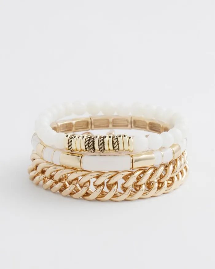 Chico039s Bracelets White Colorblock Stretch Bracelet Alabaster 8211 Shoes and Accessories Chico039s Bracelets White Colorblock Stretch Bracelet Alabaster 8211 Shoes and Accessories