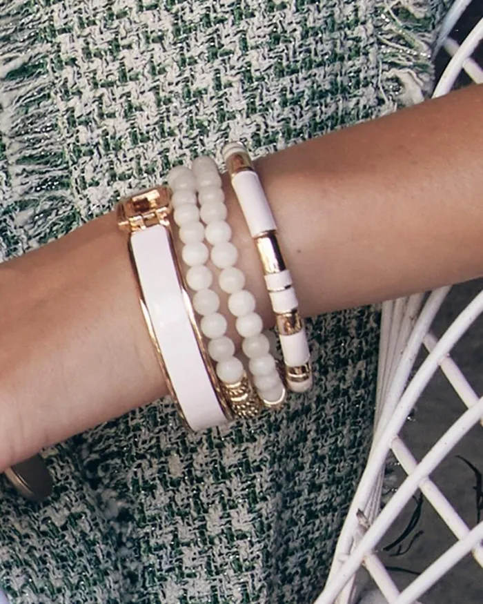 Chico039s Bracelets White Colorblock Stretch Bracelet Alabaster 8211 Shoes and Accessories Chico039s Bracelets White Colorblock Stretch Bracelet Alabaster 8211 Shoes and Accessories