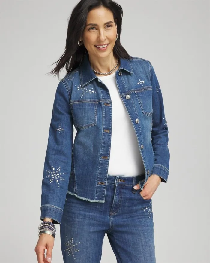 Chico039s Jackets and Coats Americana Fireworks Denim Jacket Katina Indigo 8211 Clothing Chico039s Jackets and Coats Americana Fireworks Denim Jacket Katina Indigo 8211 Clothing