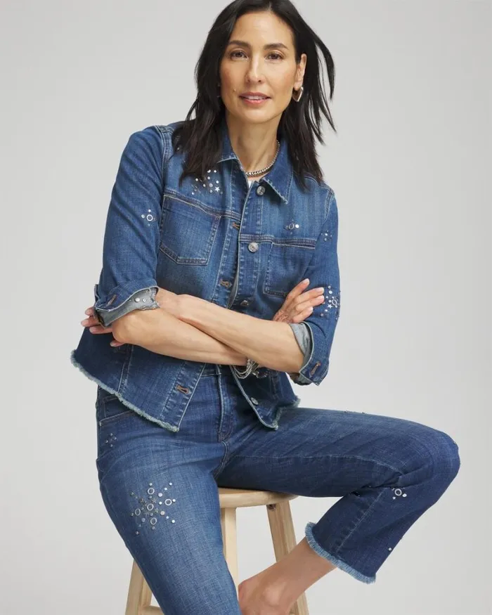 Chico039s Jackets and Coats Americana Fireworks Denim Jacket Katina Indigo 8211 Clothing Chico039s Jackets and Coats Americana Fireworks Denim Jacket Katina Indigo 8211 Clothing