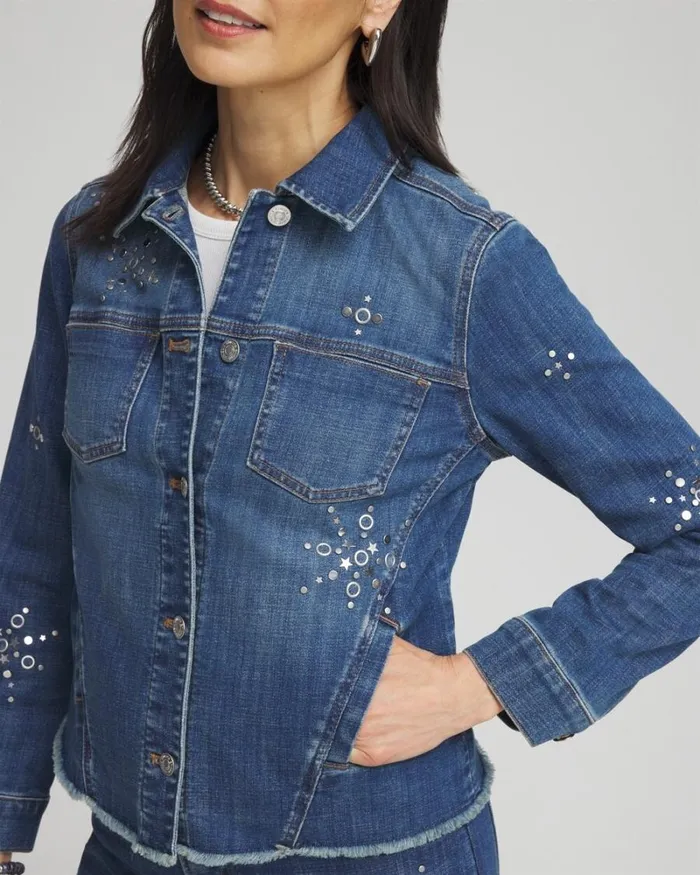 Chico039s Jackets and Coats Americana Fireworks Denim Jacket Katina Indigo 8211 Clothing Chico039s Jackets and Coats Americana Fireworks Denim Jacket Katina Indigo 8211 Clothing