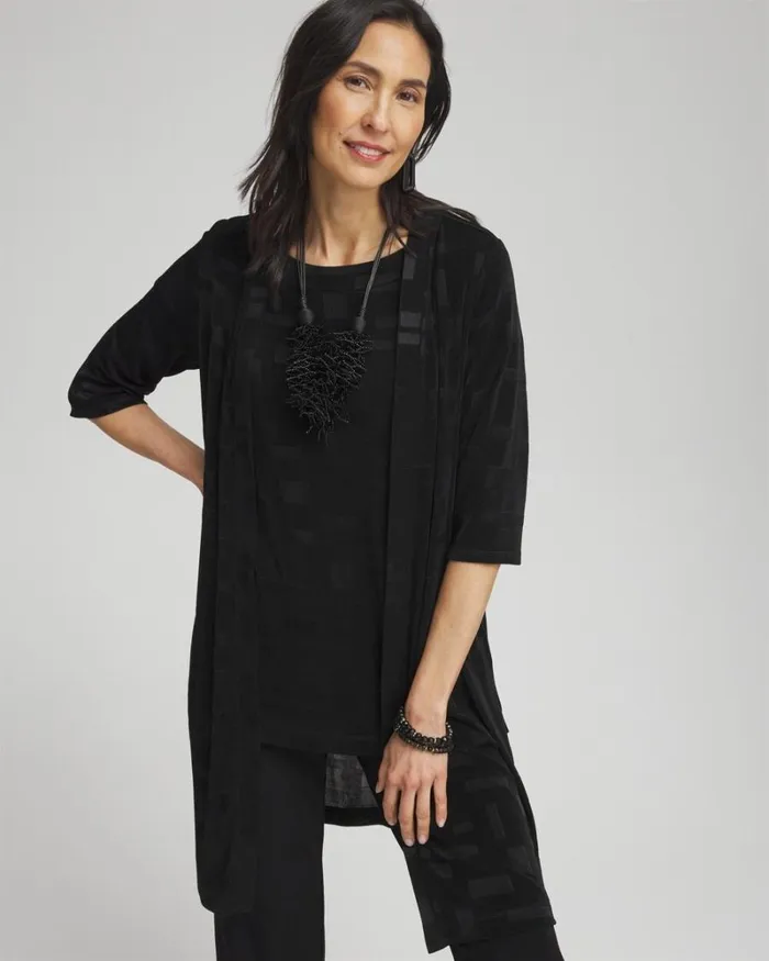 Chico039s Jackets and Coats Travelers Jacquard Cardigan Travelers Black 8211 Clothing Chico039s Jackets and Coats Travelers Jacquard Cardigan Travelers Black 8211 Clothing