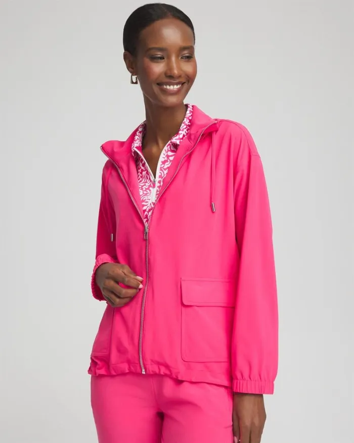 Chico039s Jackets and Coats Zenergy UPF Neema Bungee Hem Jacket Pink Bromeliad 8211 Clothing Chico039s Jackets and Coats Zenergy UPF Neema Bungee Hem Jacket Pink Bromeliad 8211 Clothing