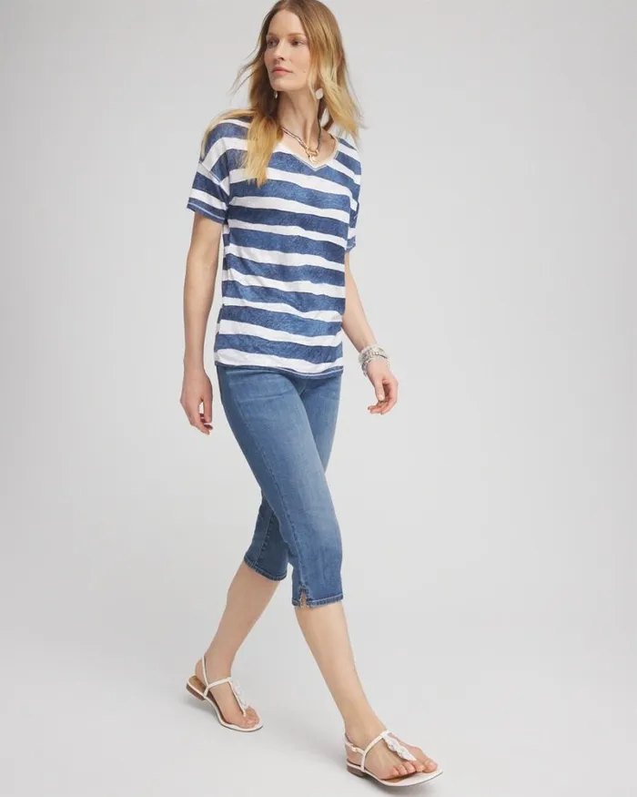 Chico039s Jeans and Denim 17034 Pull On Capris Naples Indigo 8211 Clothing