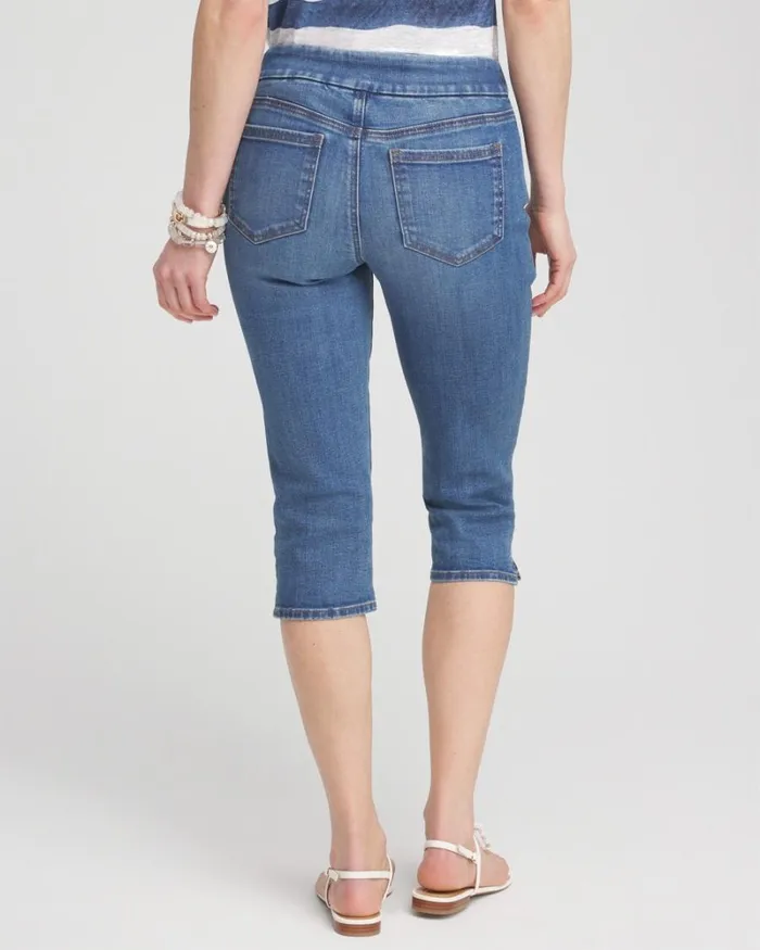 Chico039s Jeans and Denim 17034 Pull On Capris Naples Indigo 8211 Clothing
