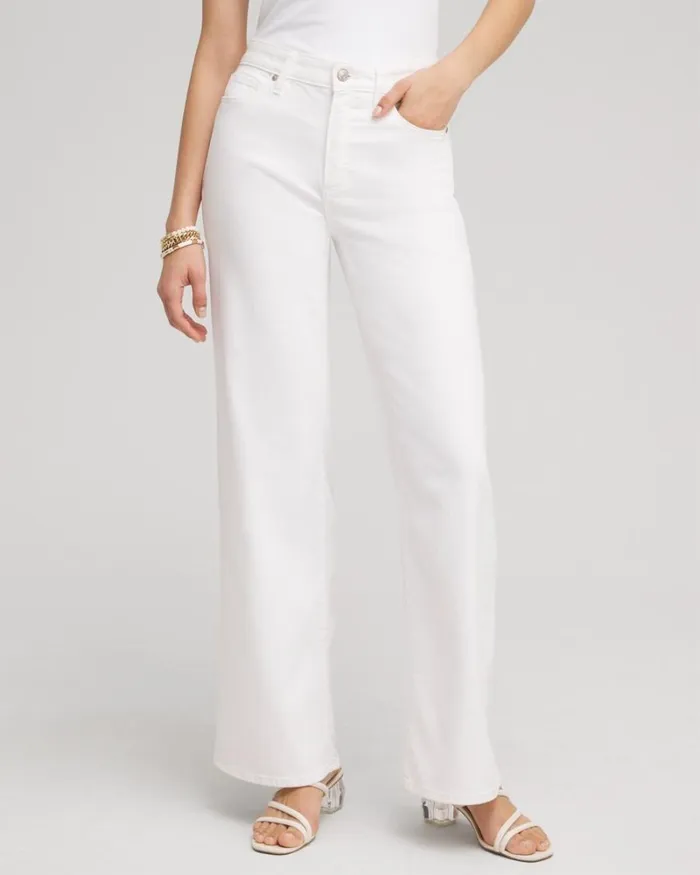 Chico039s Jeans and Denim High Rise Wide Leg Jeans Alabaster 8211 Clothing