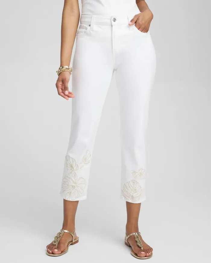 Chico039s Jeans and Denim No Stain Embroidered Girlfriend Crops Alabaster 8211 Clothing Chico039s Jeans and Denim No Stain Embroidered Girlfriend Crops Alabaster 8211 Clothing
