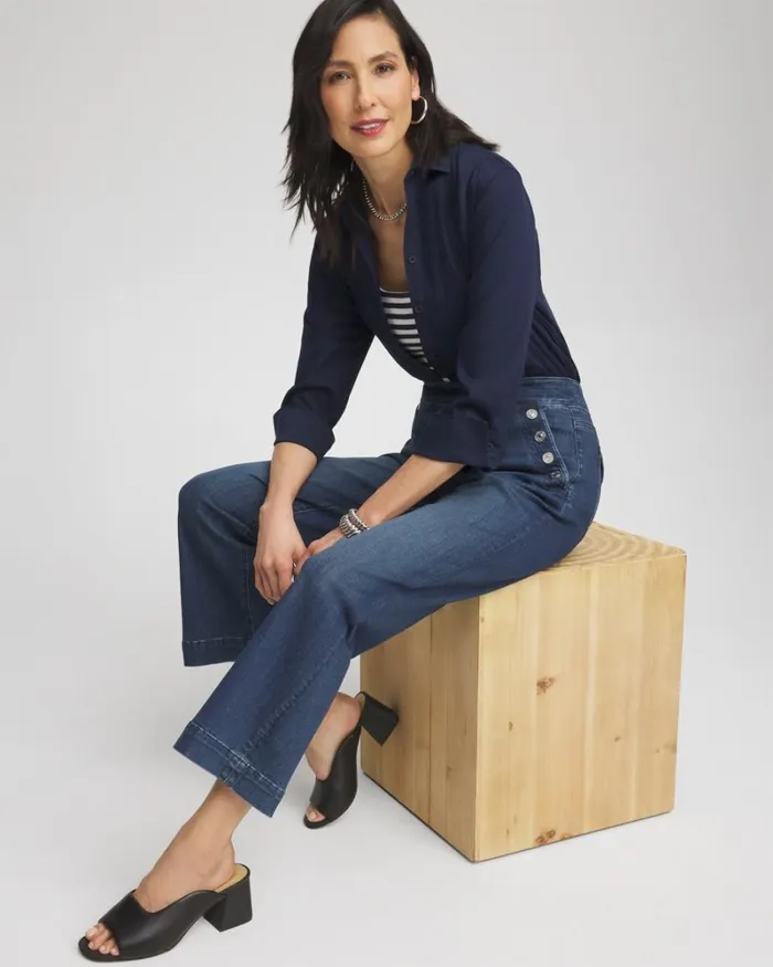 Chico039s Jeans and Denim PullOn Wide Leg Ankle Jeans Redwood Indigo 8211 Clothing Chico039s Jeans and Denim PullOn Wide Leg Ankle Jeans Redwood Indigo 8211 Clothing