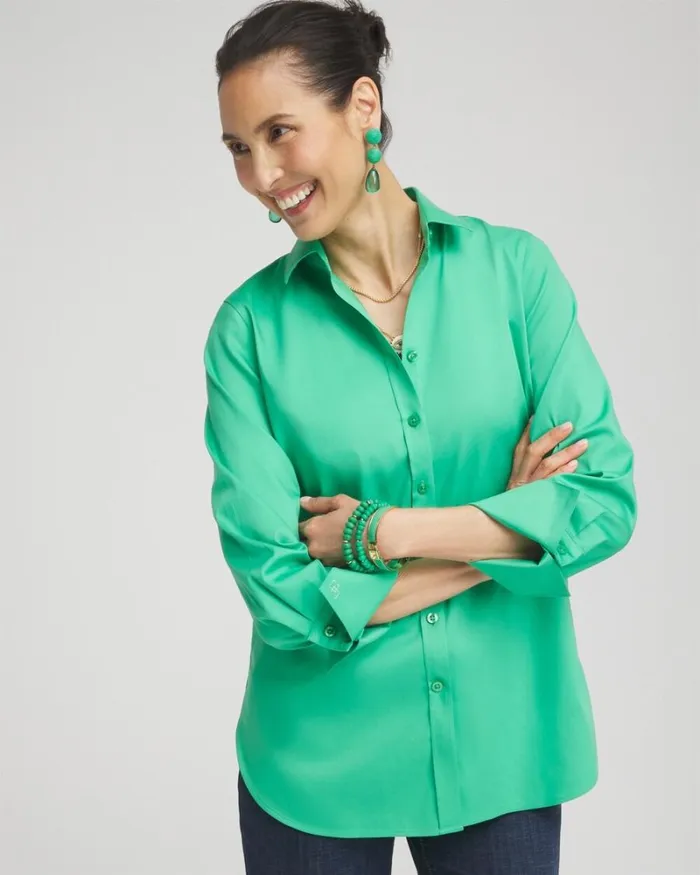 Chico039s Matching Sets No Iron 34 Sleeve Stretch Shirt Grassy Green 8211 Clothing Chico039s Matching Sets No Iron 34 Sleeve Stretch Shirt Grassy Green 8211 Clothing