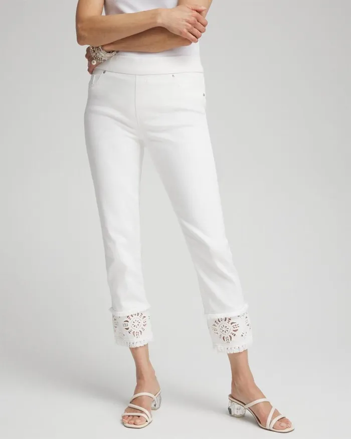Chico039s Matching Sets No Stain Embellished Pullon Cropped Jeans Alabaster 8211 Clothing Chico039s Matching Sets No Stain Embellished Pullon Cropped Jeans Alabaster 8211 Clothing