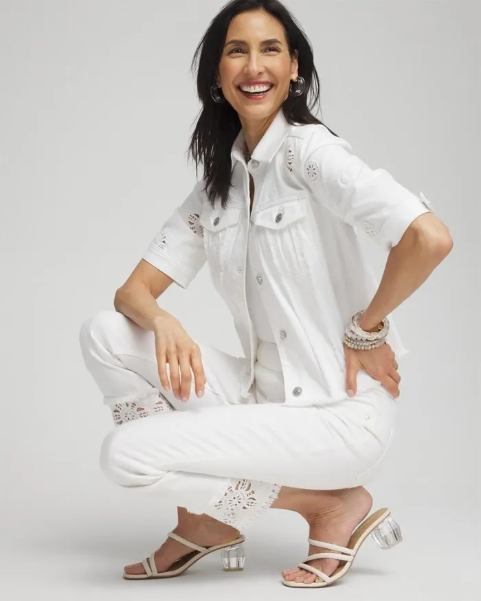Chico039s Matching Sets No Stain Embellished Pullon Cropped Jeans Alabaster 8211 Clothing Chico039s Matching Sets No Stain Embellished Pullon Cropped Jeans Alabaster 8211 Clothing