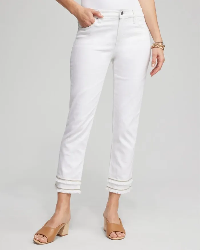 Chico039s Matching Sets No Stain Girlfriend Embellished Hem Cropped Jeans Alabaster 8211 Clothing Chico039s Matching Sets No Stain Girlfriend Embellished Hem Cropped Jeans Alabaster 8211 Clothing