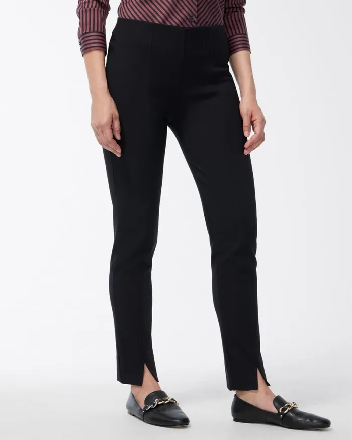 Chico039s Pants BiStretch Front Seam Slit Ankle Pants Black 8211 Clothing
